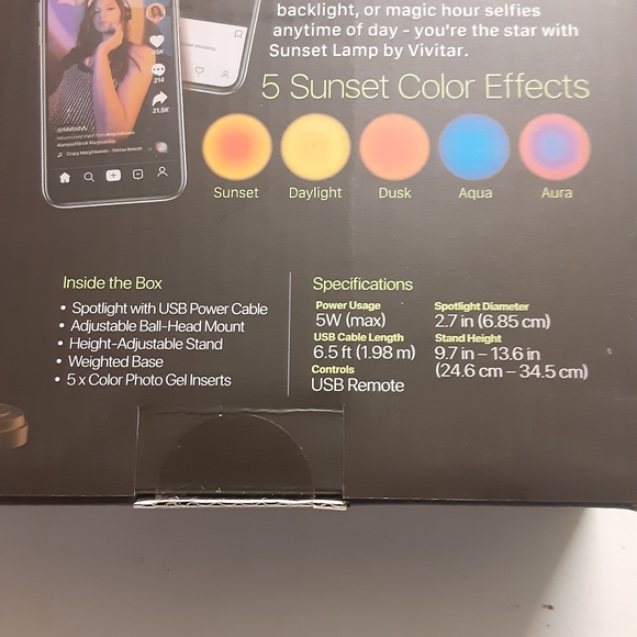 Vivitar Other New Vivitar Sunset Lamp Vlogging Light Selfie Light
